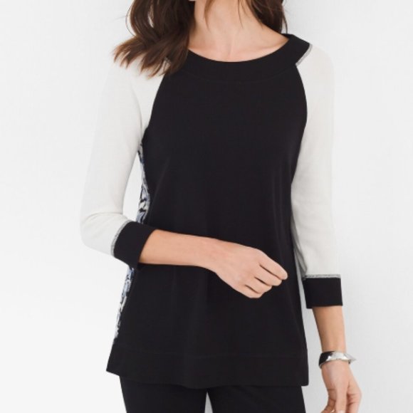 Chico's Zenergy Floral Back Soft tunic top 0 / 4 - Picture 1 of 5